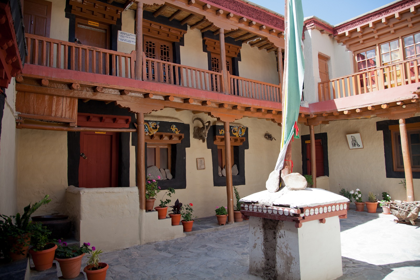 Ladakh, Leh, Stok Palace Innenhof