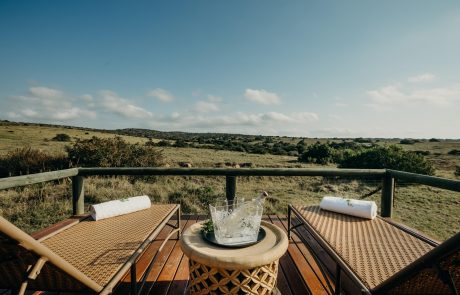 Hlosi Game Lodge Safari Zelt Veranda