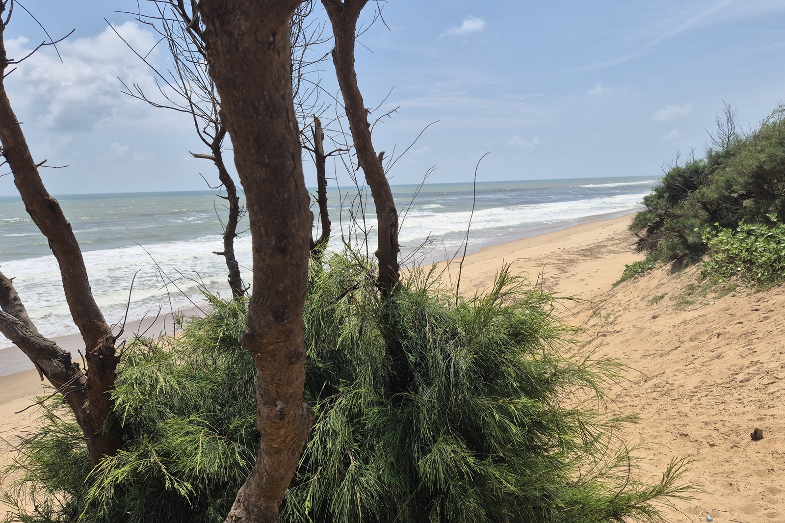 Sanddüne und einsamer Sandstrand mit Meer